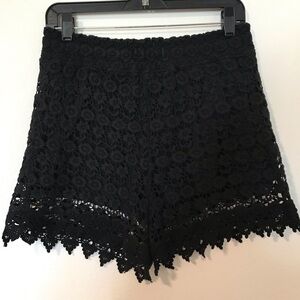 Black Crochet Shorts